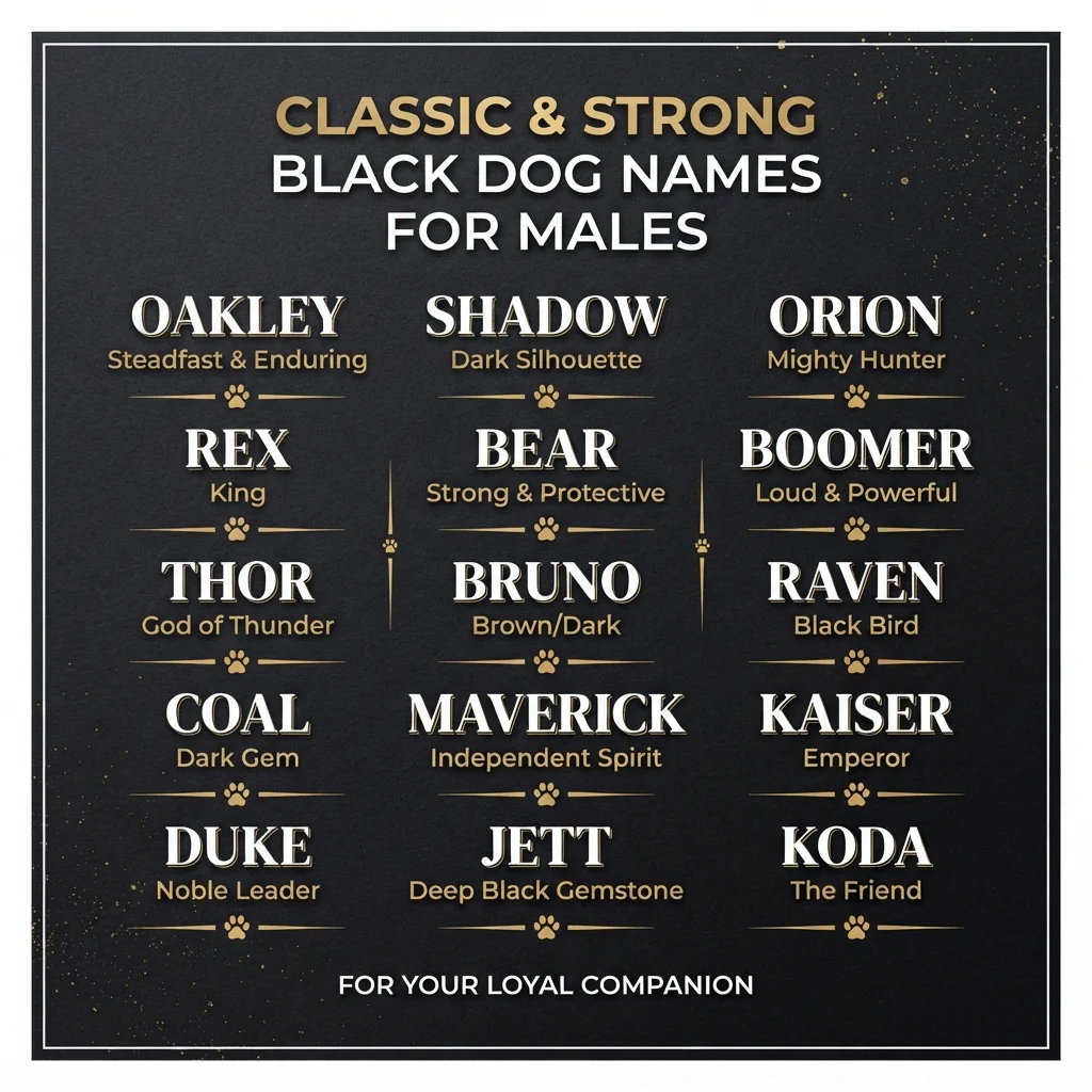 Classic & Strong Black Dog Names for Males