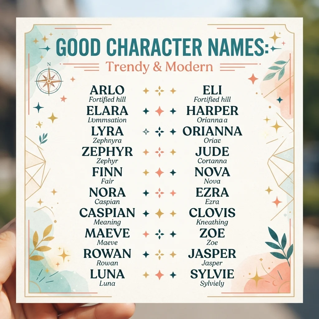 Good Character Names: Trendy & Modern