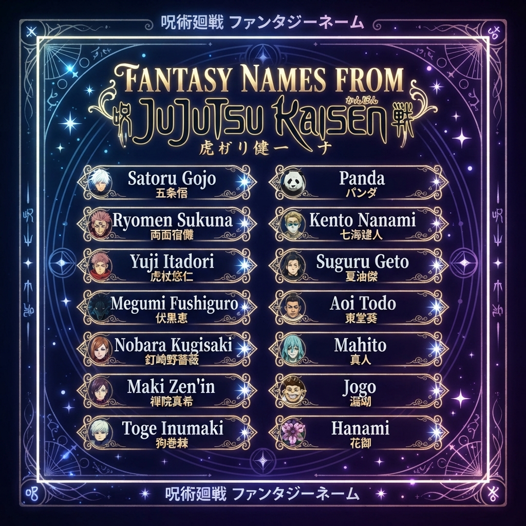 Fantasy Names from Jujutsu Kaisen