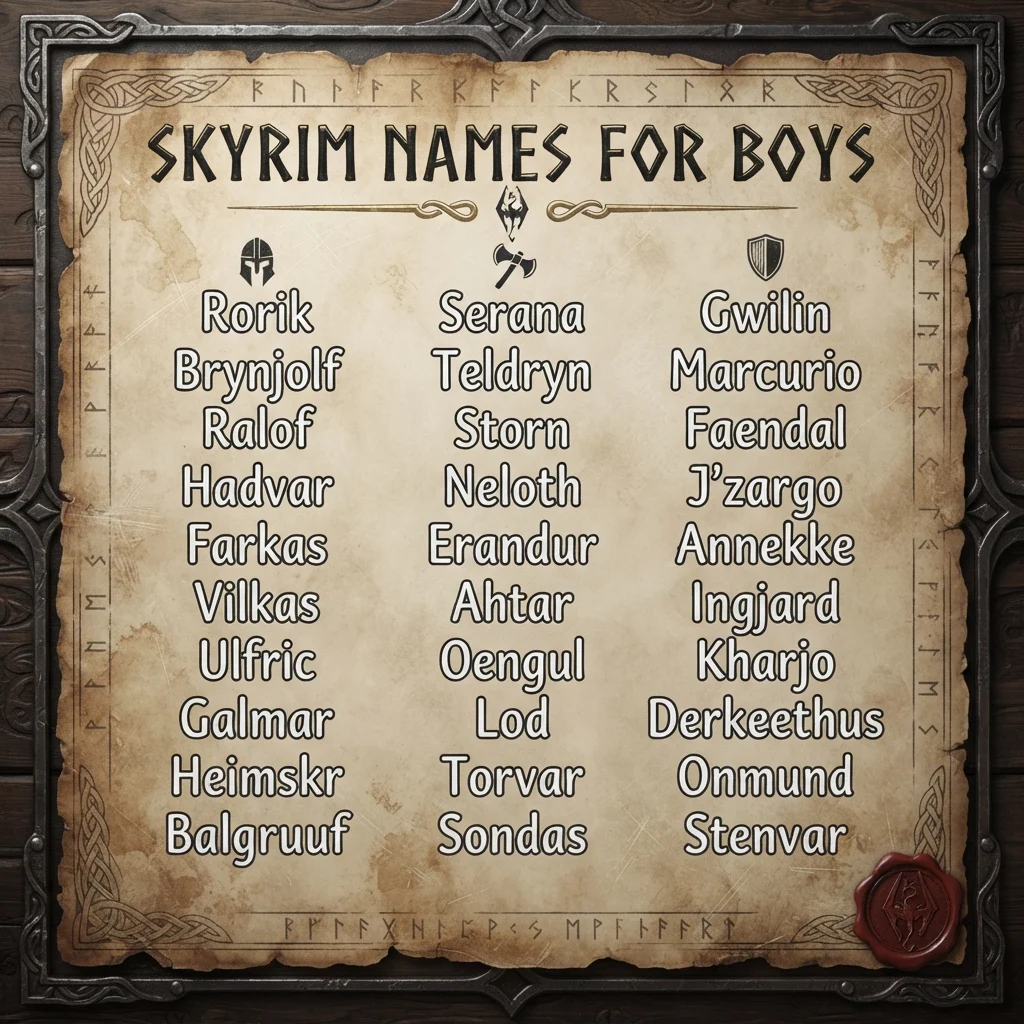Skyrim Names for Boys