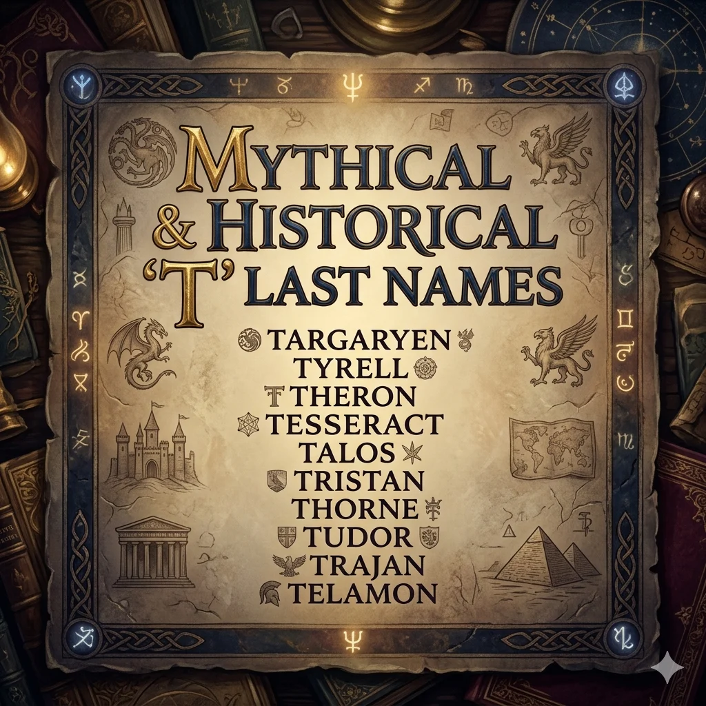 Mythical / Historical T Last Names