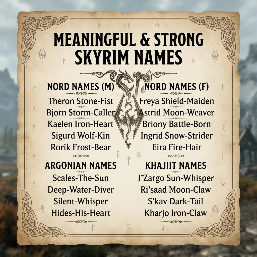 Meaningful & Strong Skyrim Names