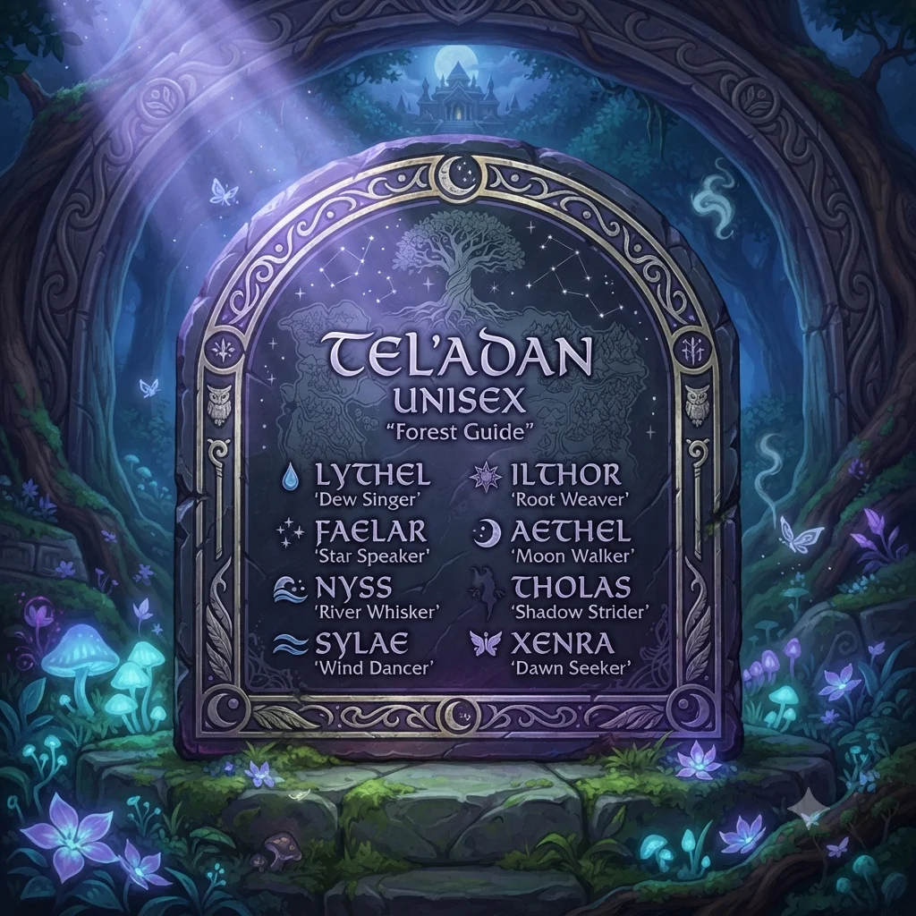 Night Elf Unisex Names