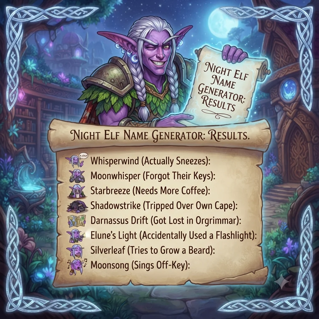 Funny Night Elf Names