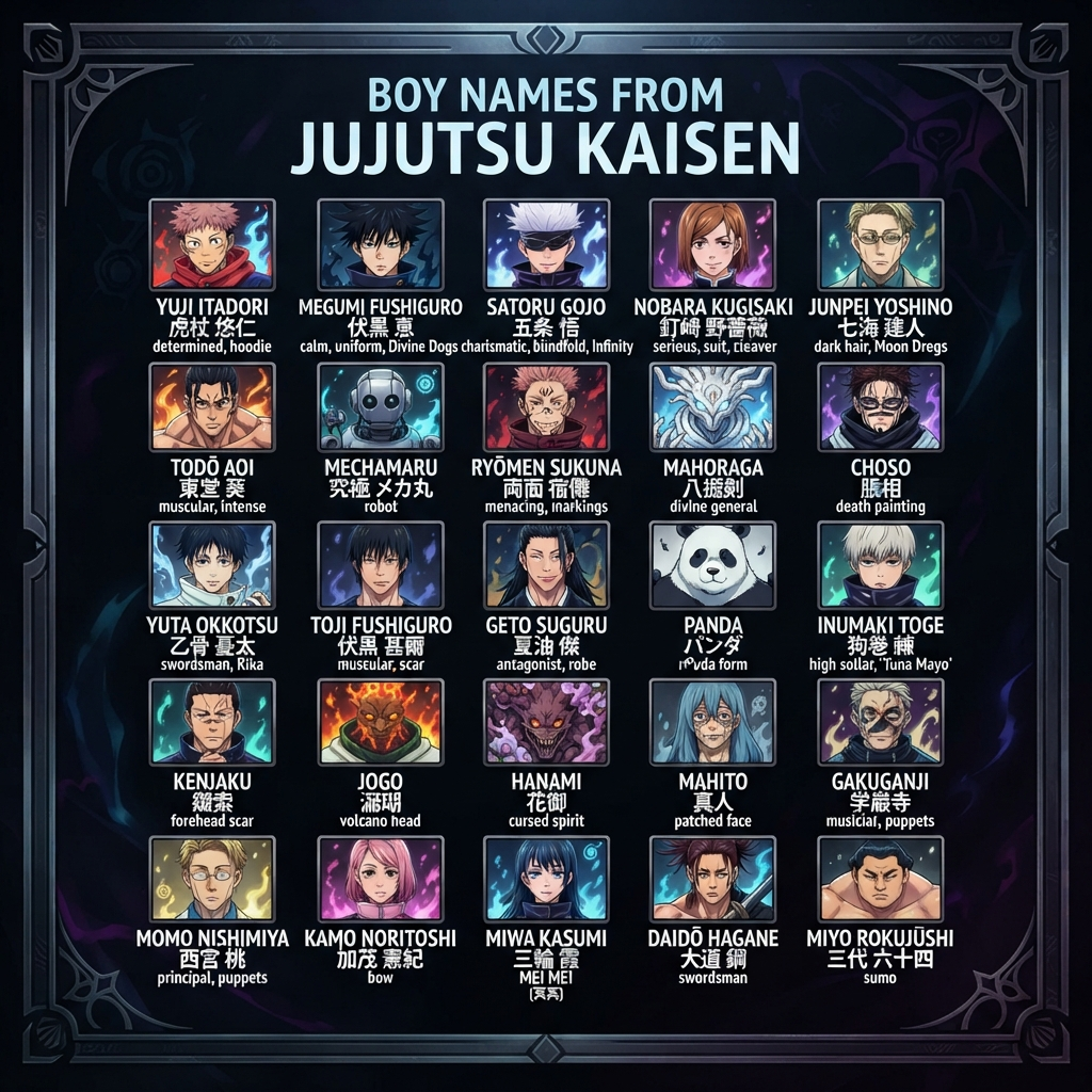 Boy Names from Jujutsu Kaisen