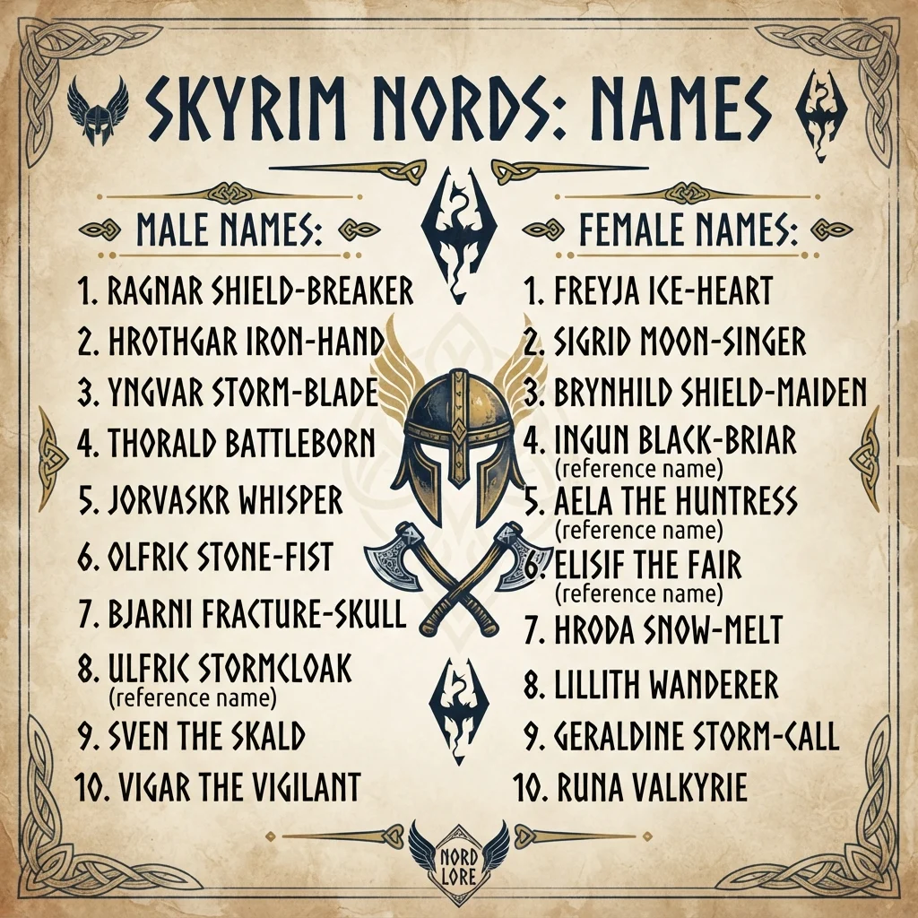 Skyrim Names for Nords
