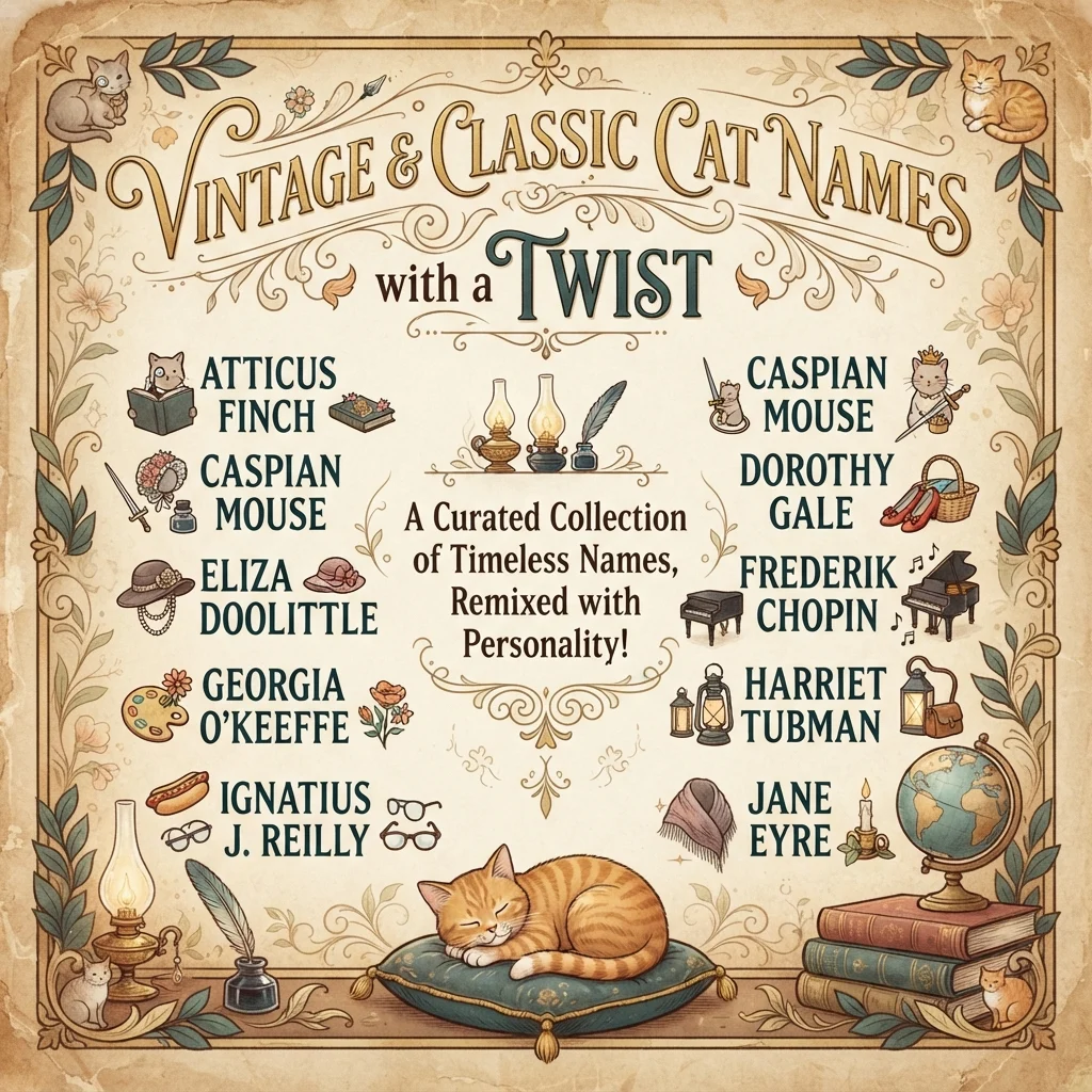 Vintage & Classic Cat Names with a Twist