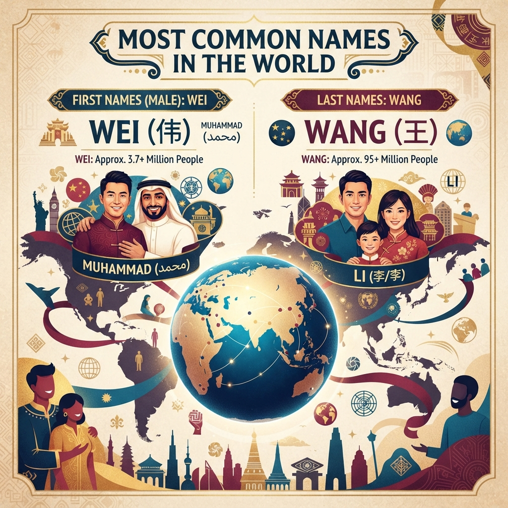 Most Common First and Last Name in the World