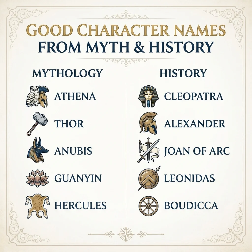 Good Character Names from Myth & History