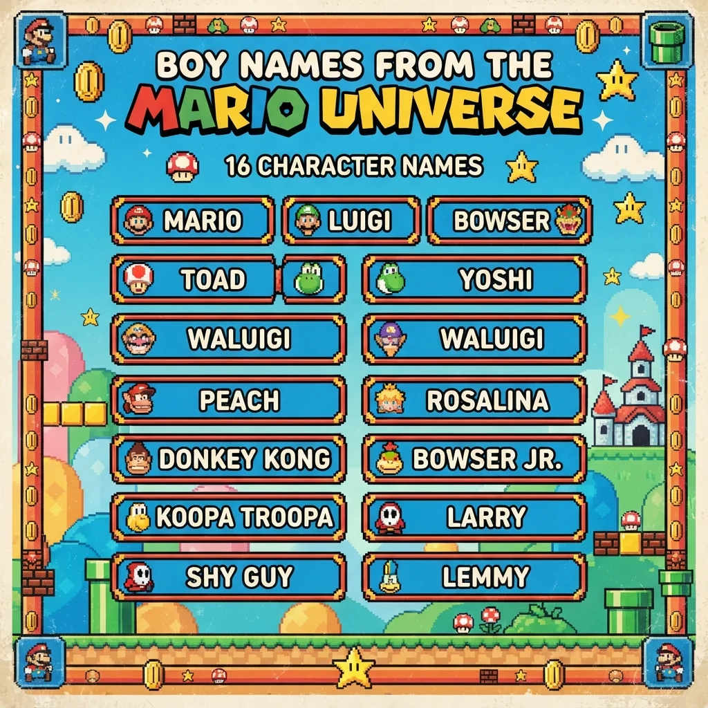 Boy Names from the Mario Universe