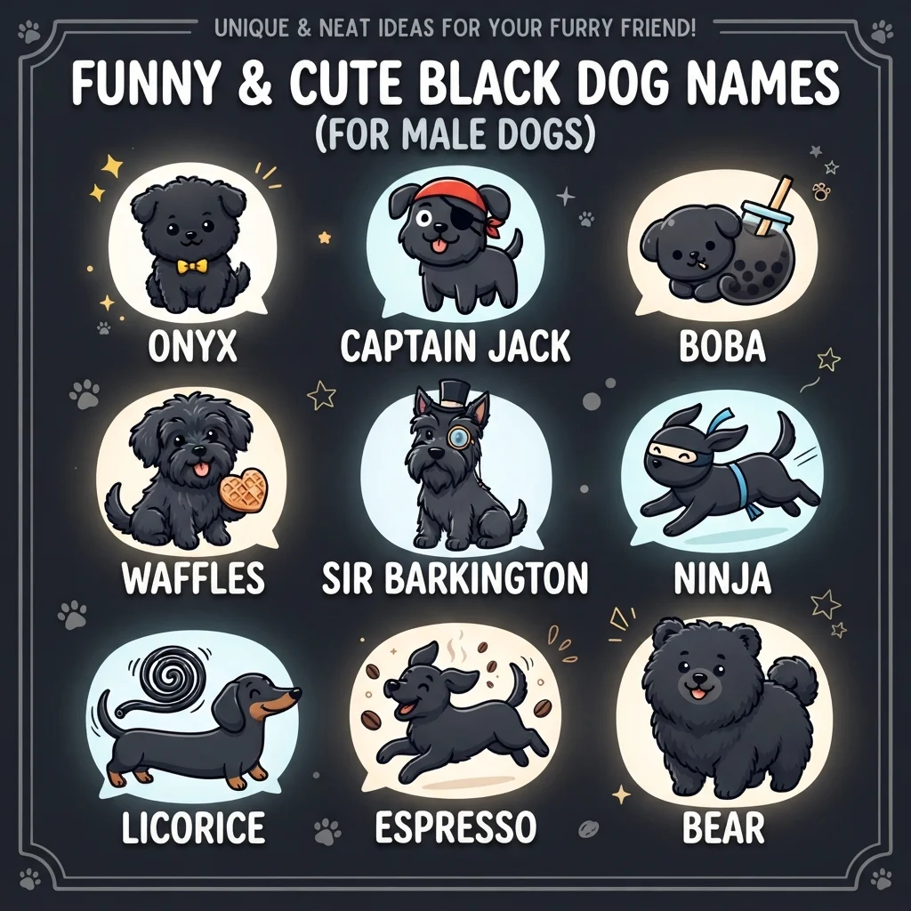 Funny & Cute Black Dog Names for Male Dogs