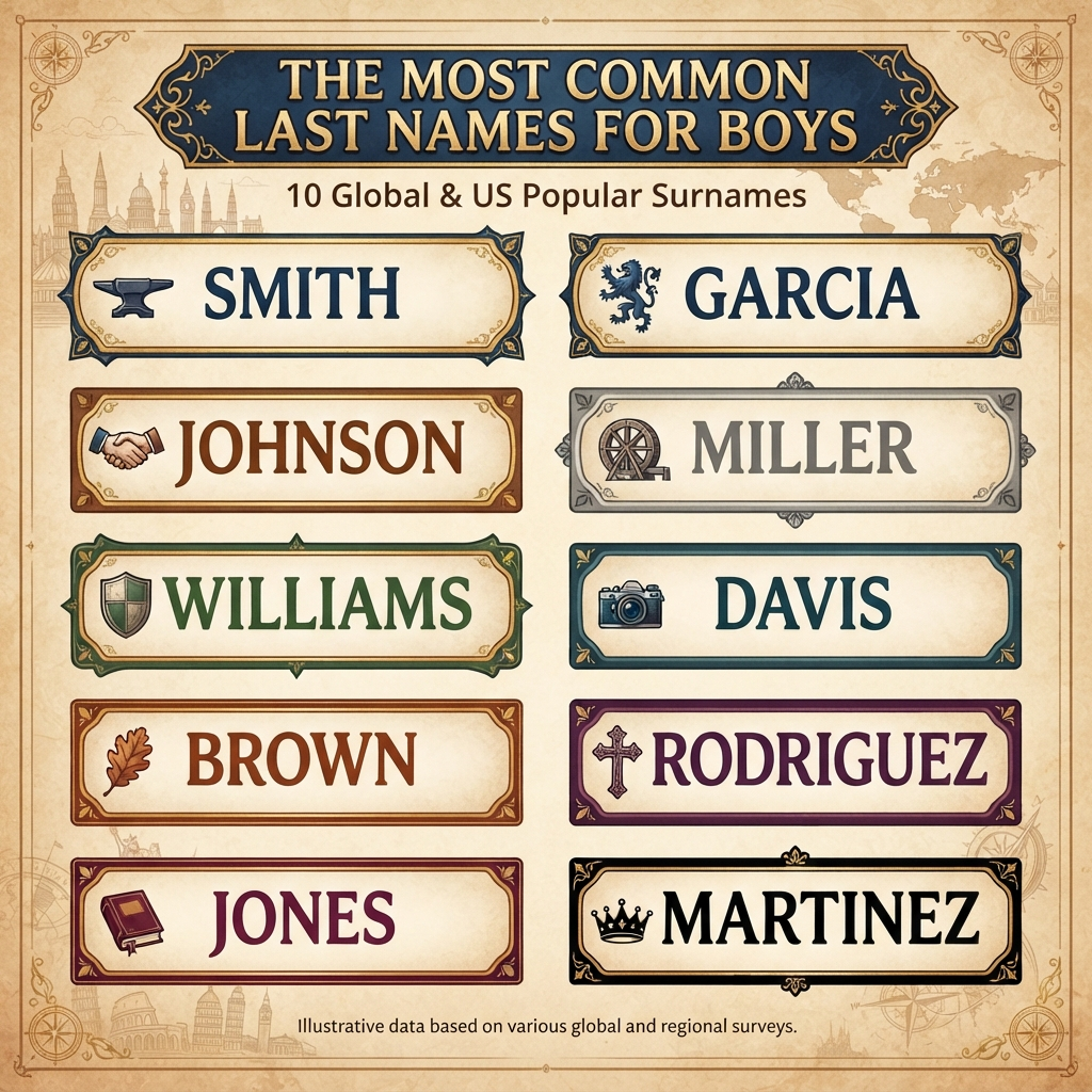 The Most Common Last Names for Boys