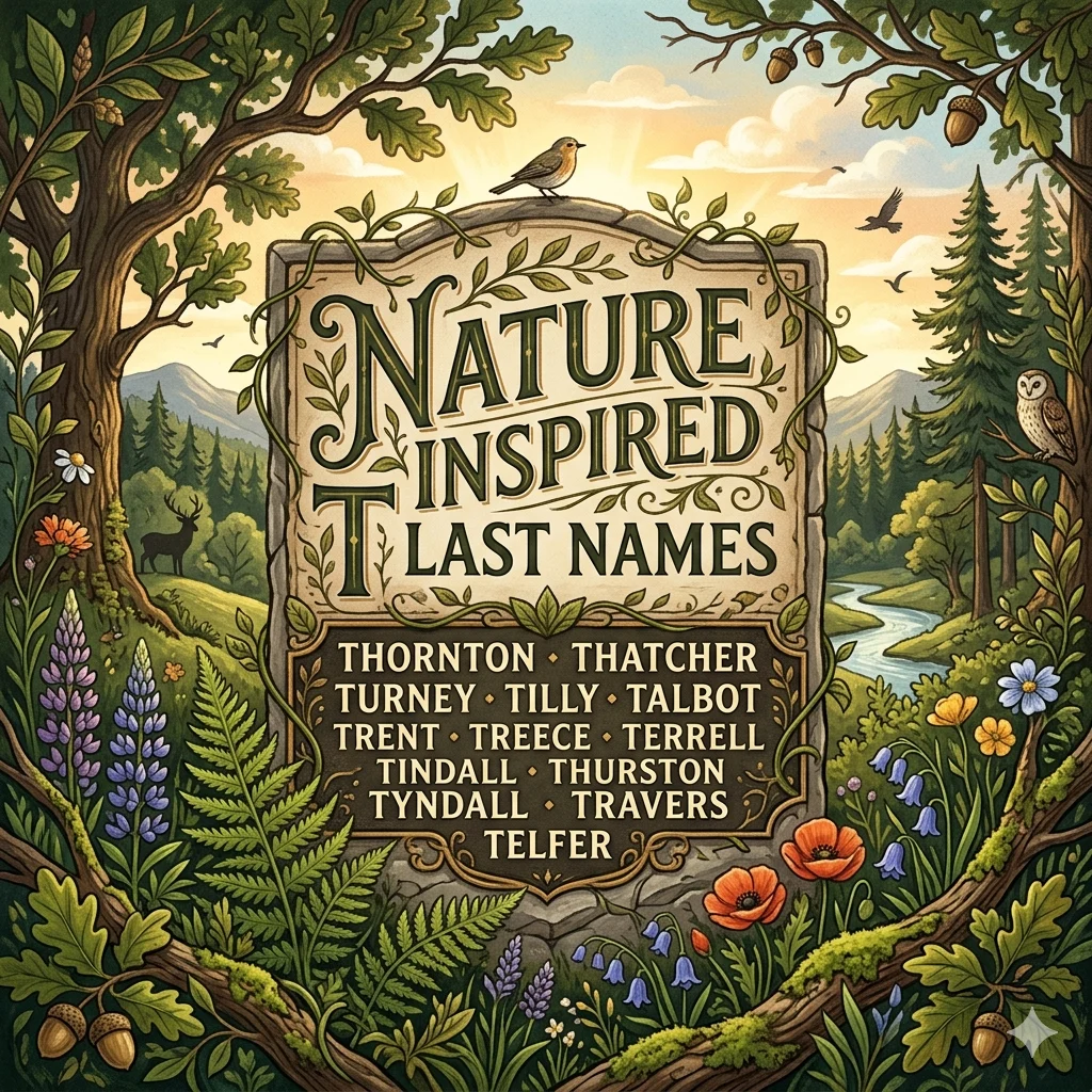 Nature Inspired T Last Names