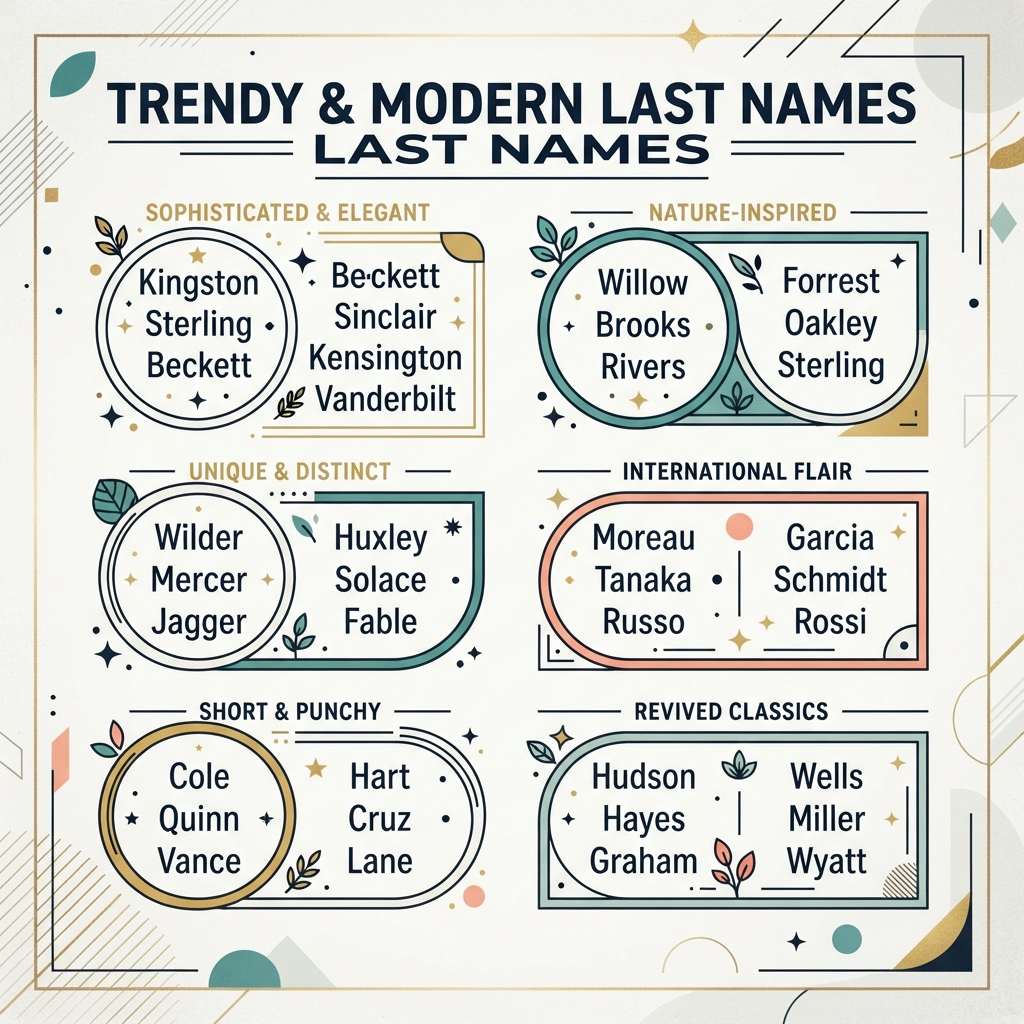 Trendy and Modern Last Names