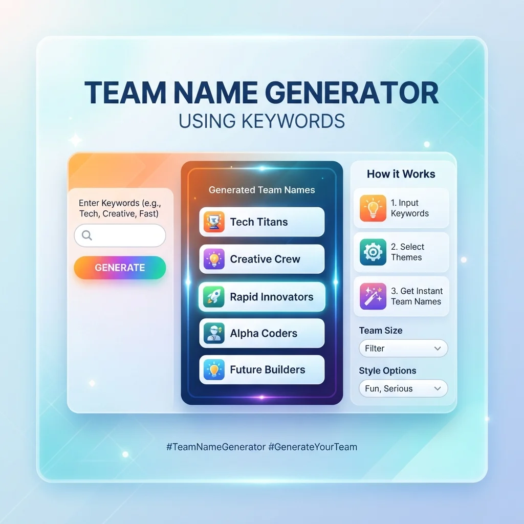Team Name Generator Using Keywords