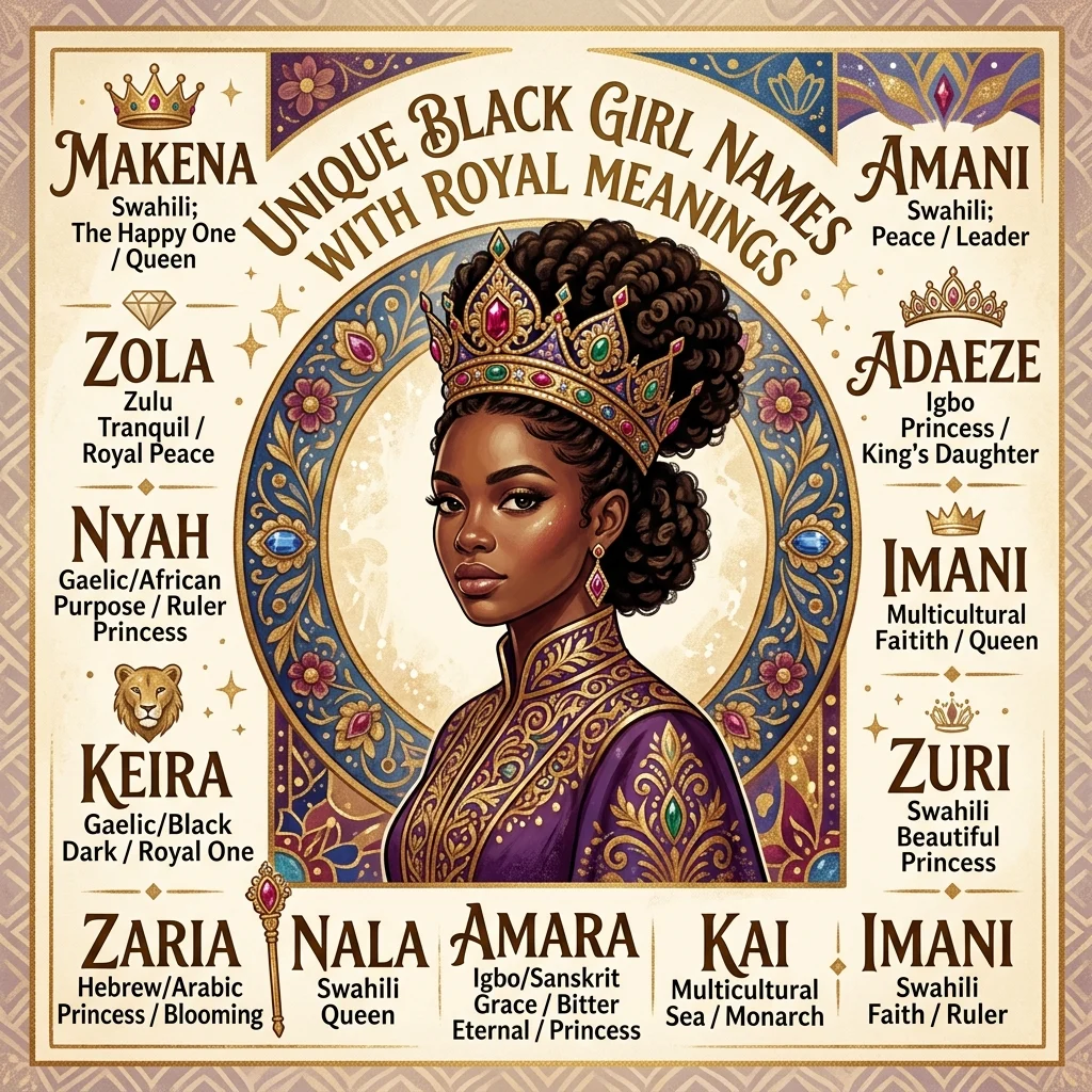 Unique Black Girl Names with Royal Meanings