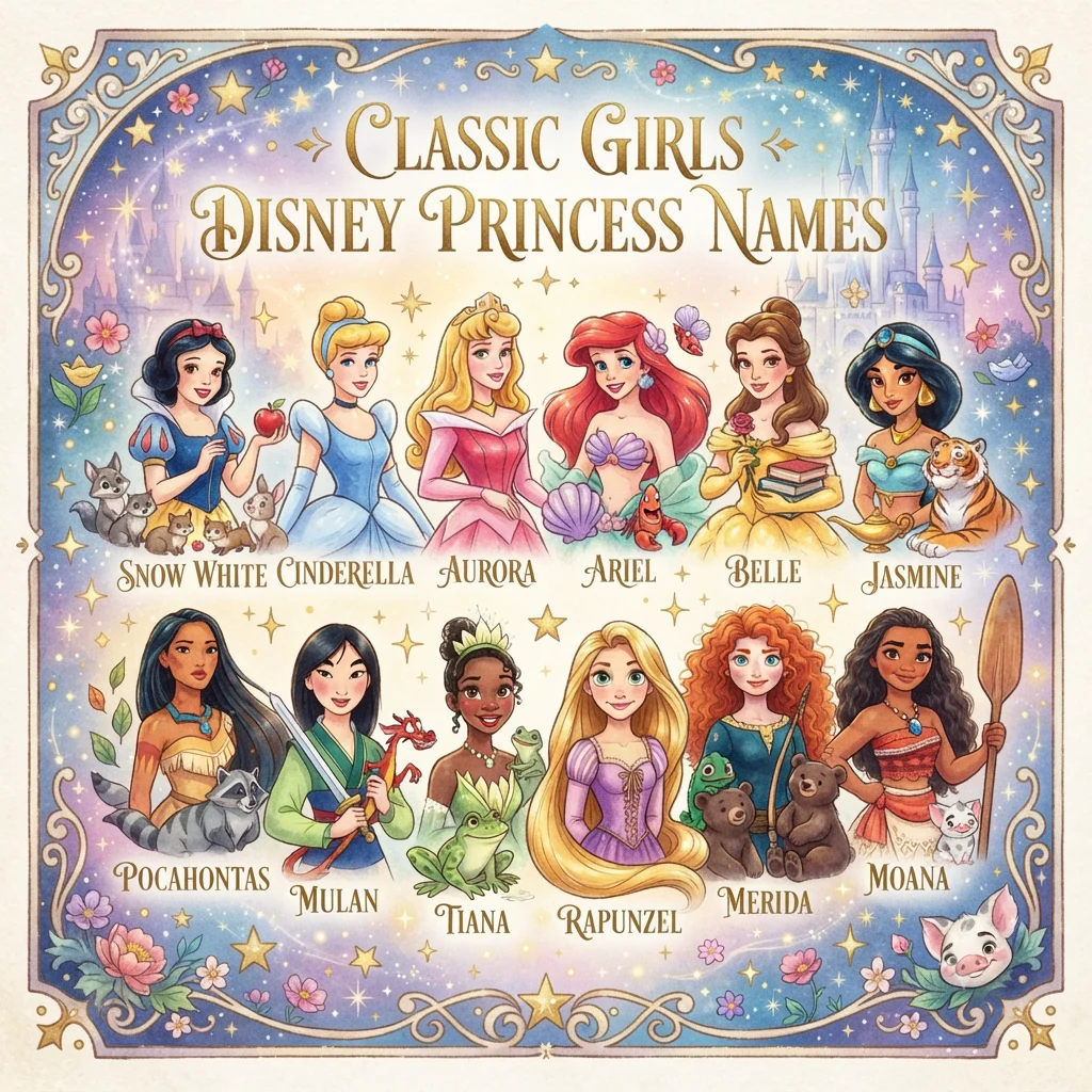 Disney Princesses Names for Classic Girls