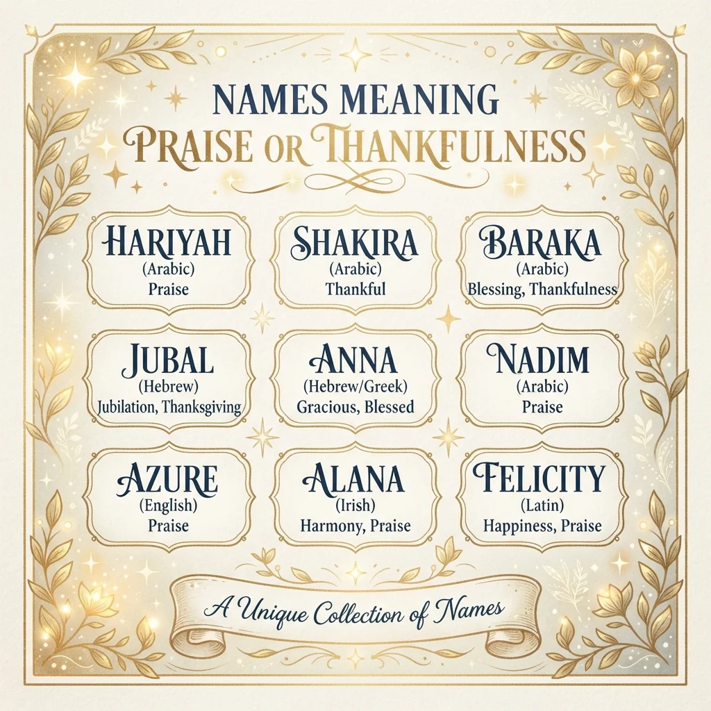 Names Meaning "Praise" or "Thankfulness"
