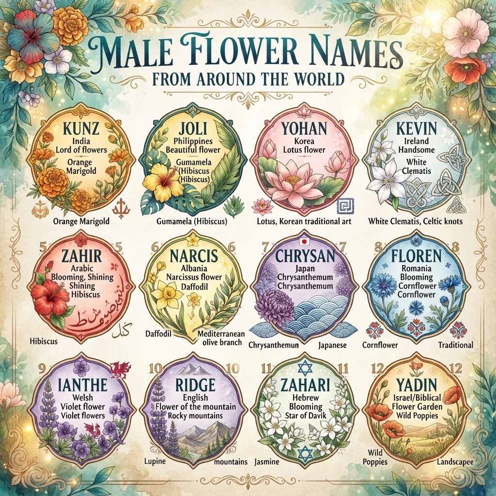 Male Flower Names from Around the World