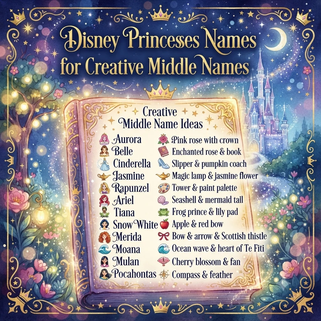 Disney Princesses Names for Creative Middle Names