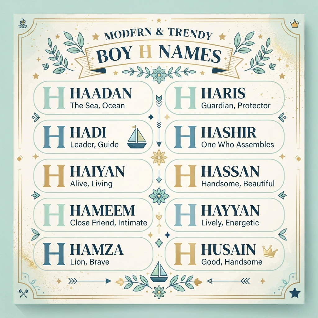 Modern and Trendy Boy H Names