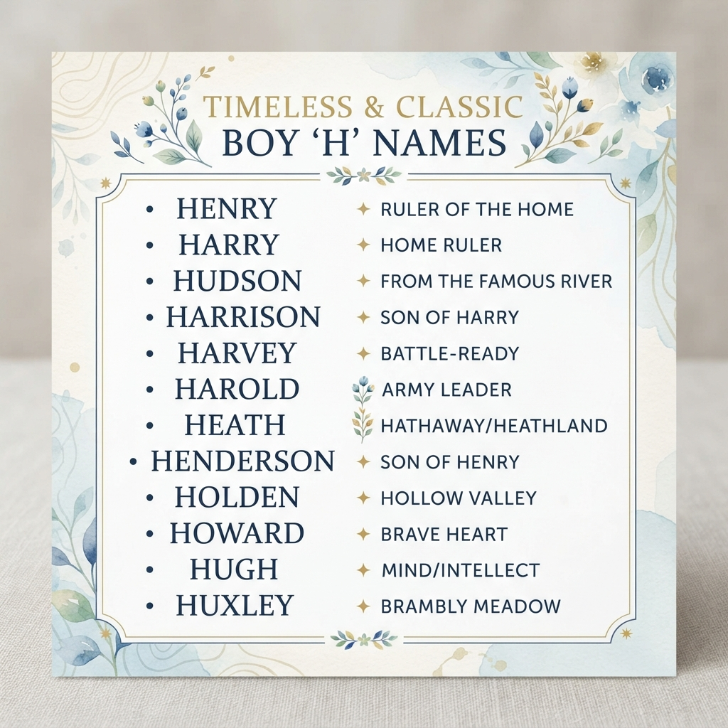 Timeless and Classic Boy H Names