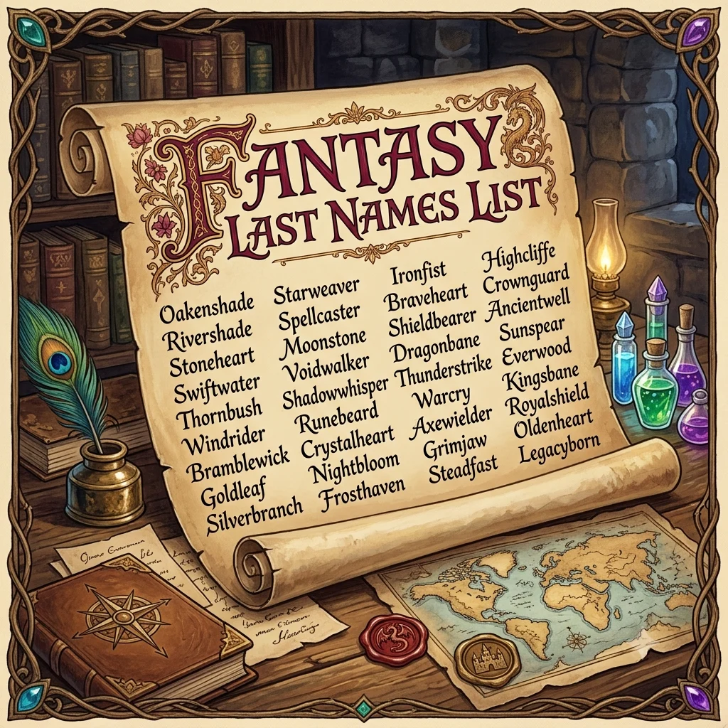 Fantasy Last Names List