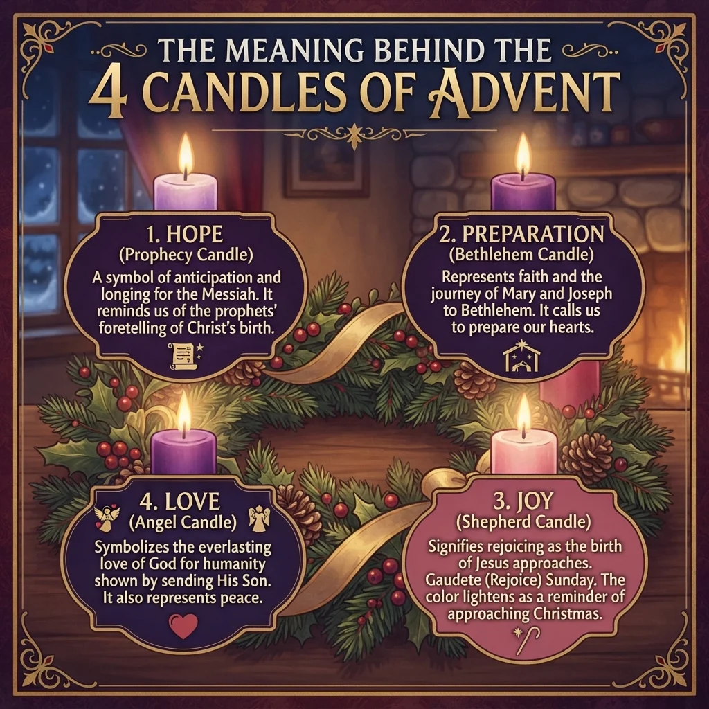 The Meaning Behind the 4 Candles of Advent Names