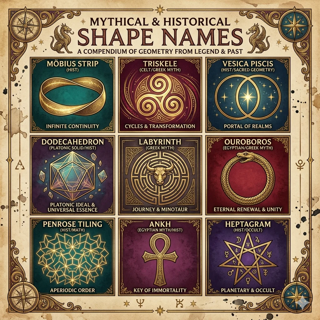  Mythical & Historical Shape Names