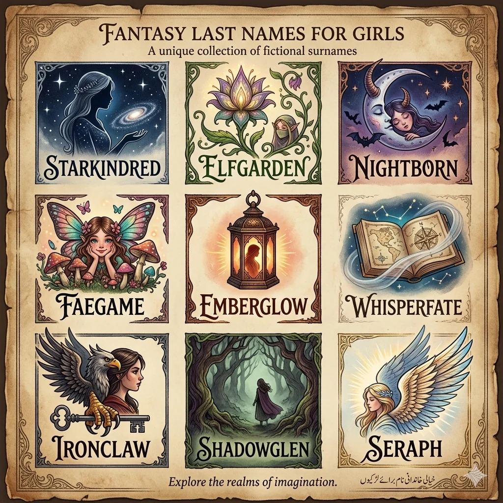 Fantasy & Fictional Last Names for Girls