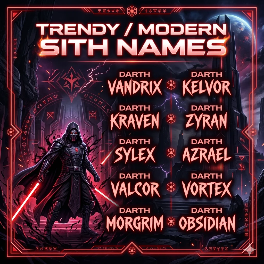 Trendy / Modern Sith Names