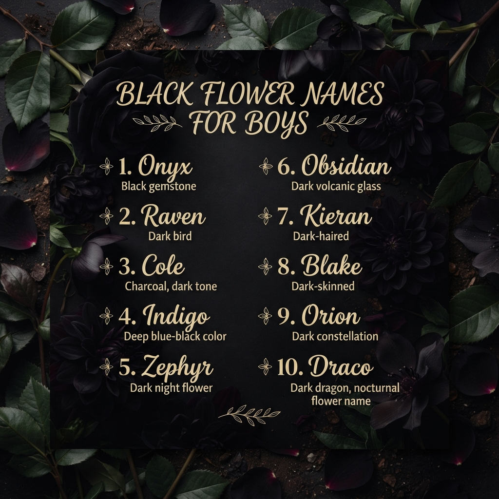Black Flower Names for Boys