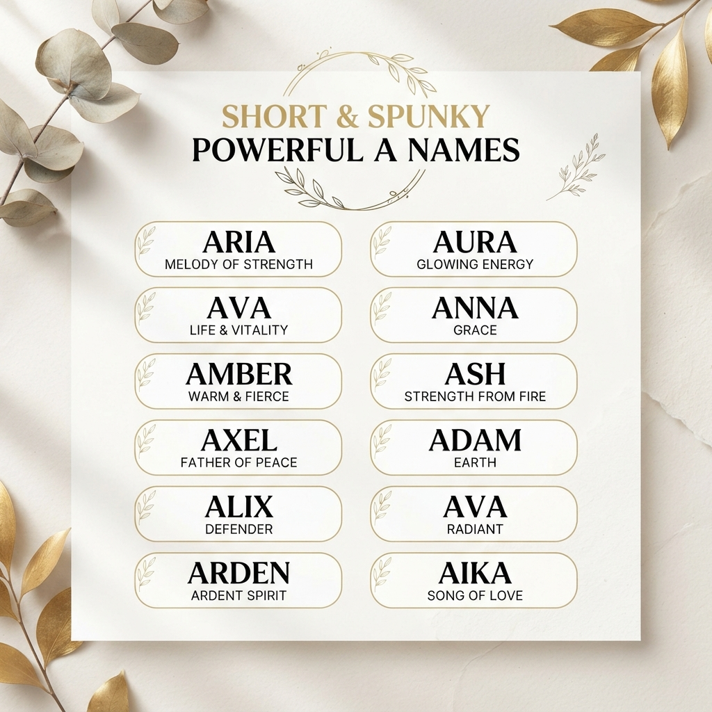 Short and Spunky Powerful A Names