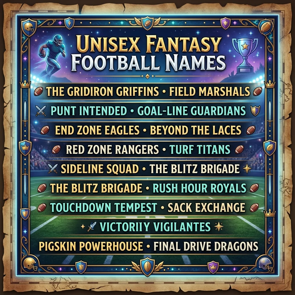 Unisex Fantasy Football Names