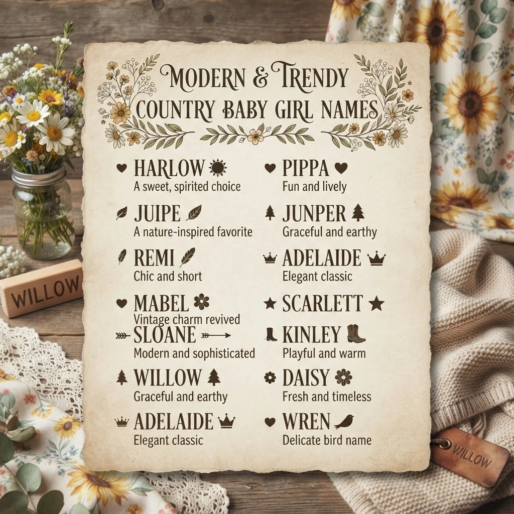 Modern & Trendy Country Baby Girl Names