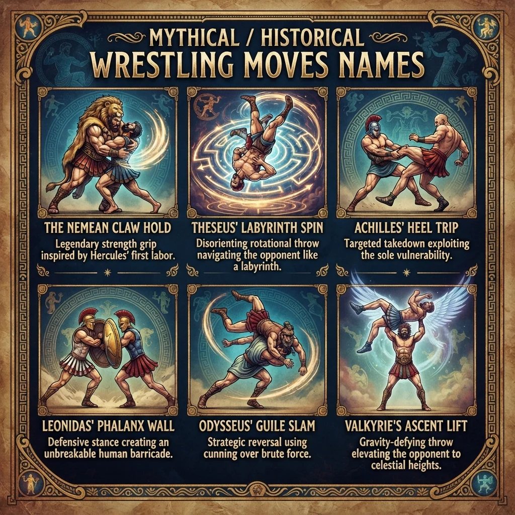 Mythical / Historical Wrestling Moves Names