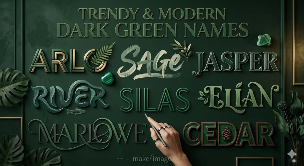 Trendy & Modern Dark Green Names