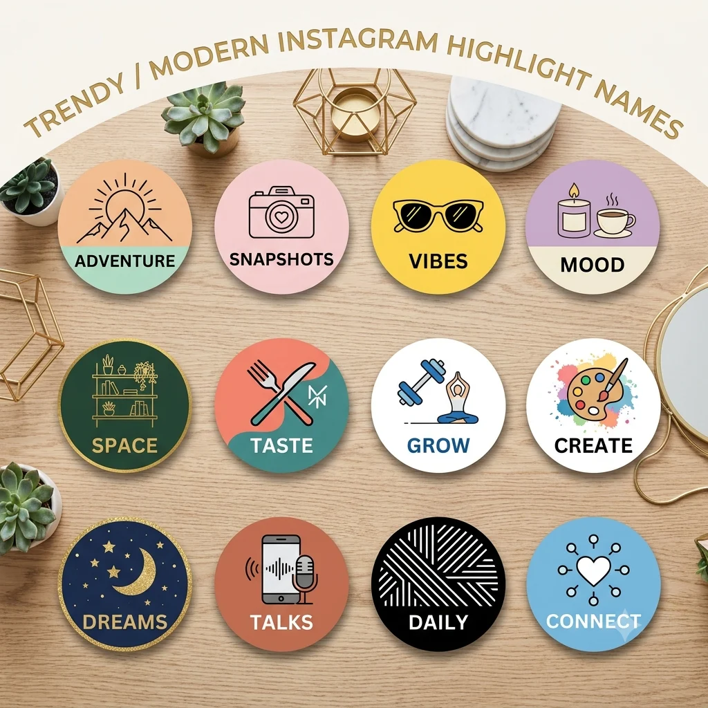 Trendy / Modern Instagram Highlight Names
