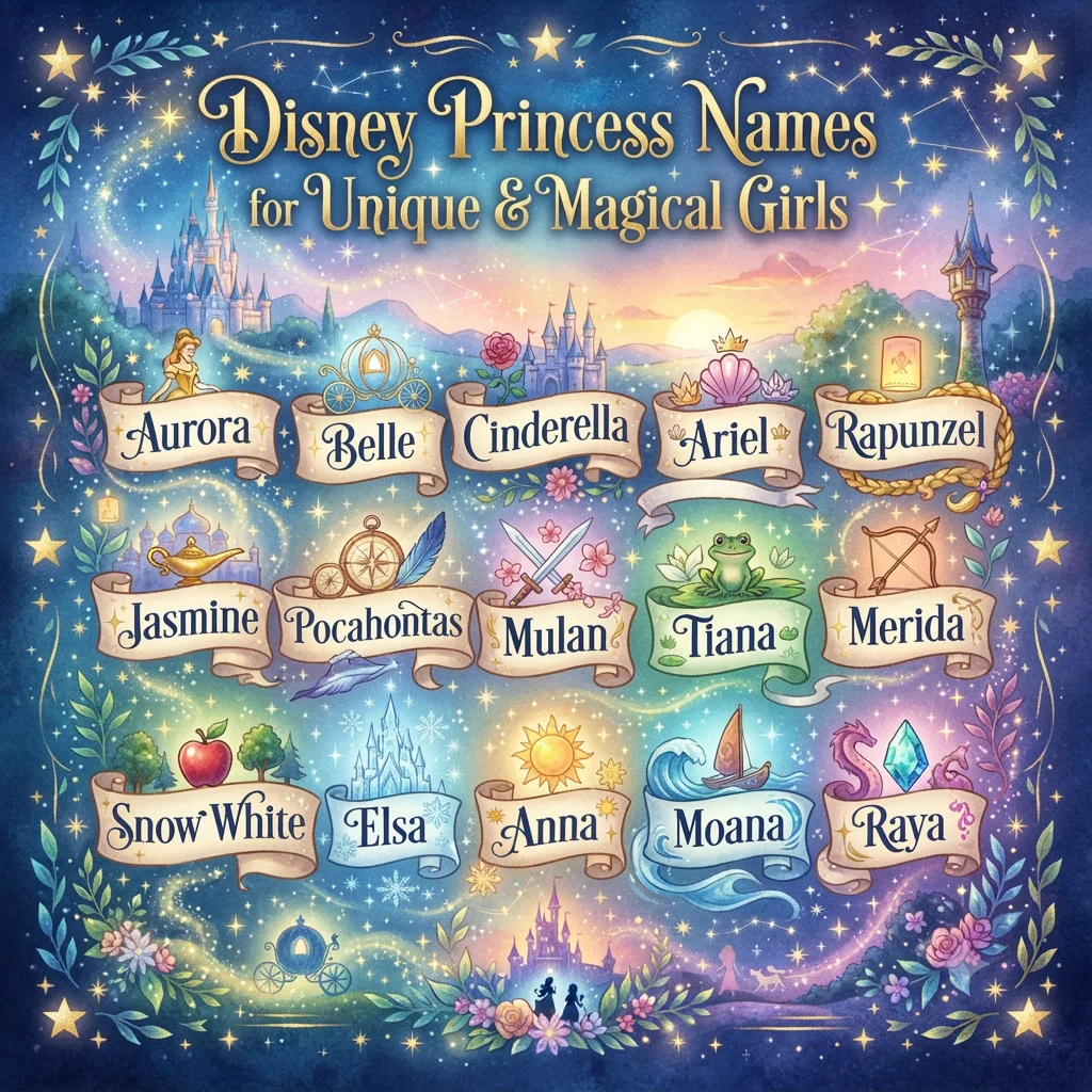 Disney Princesses Names for Unique & Magical Girls
