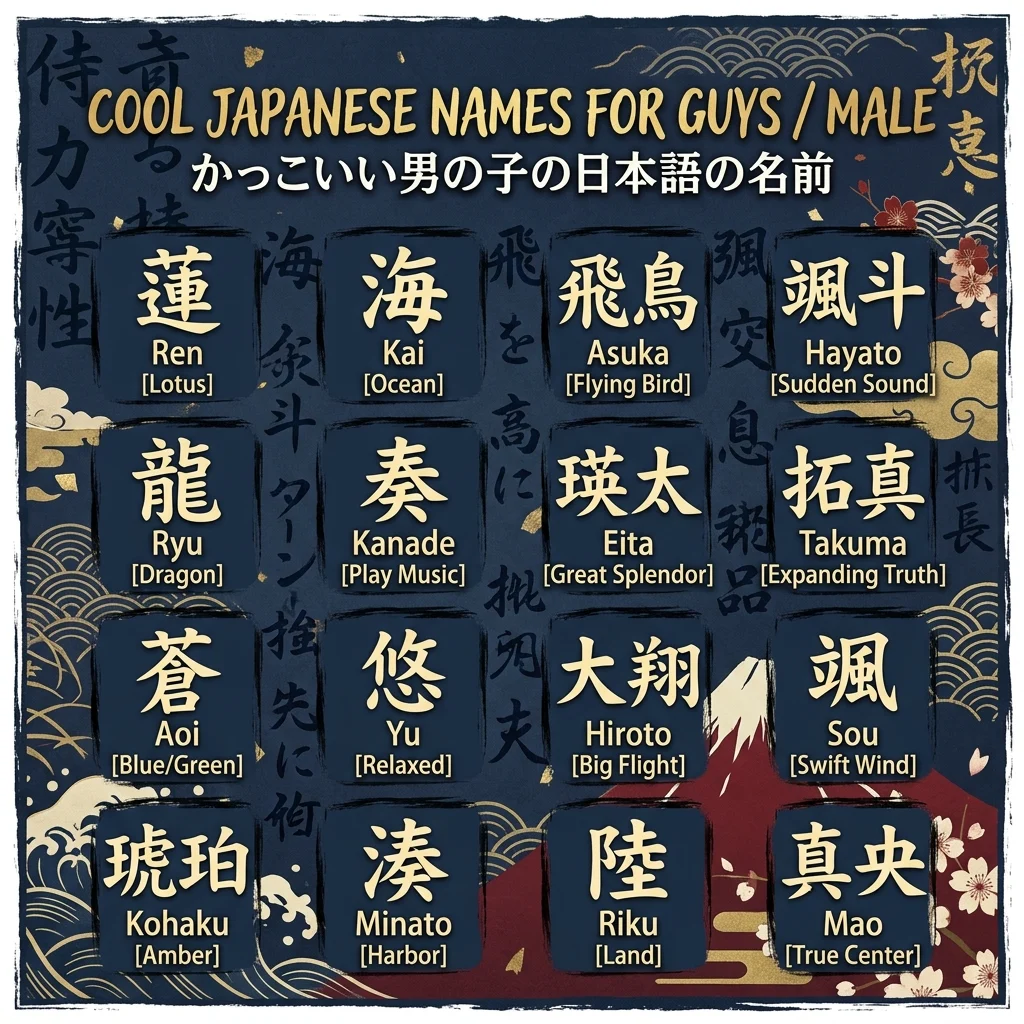 Cool Japanese Names for Guys / Male