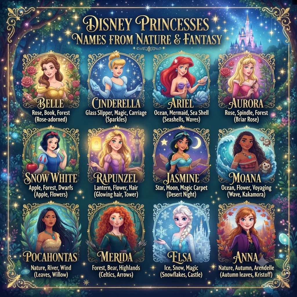 Disney Princesses Names from Nature & Fantasy