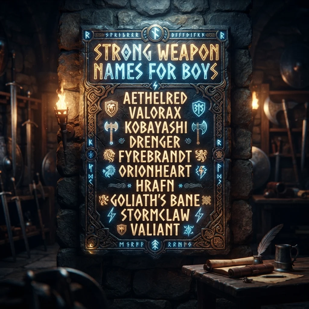 Strong Weapon Names for Boys