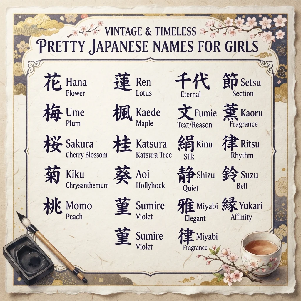 Vintage and Timeless Pretty Japanese Names for Girls