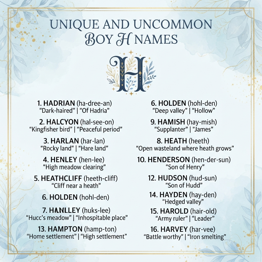 Unique and Uncommon Boy H Names