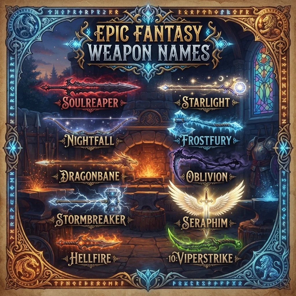 Epic Fantasy Weapon Names