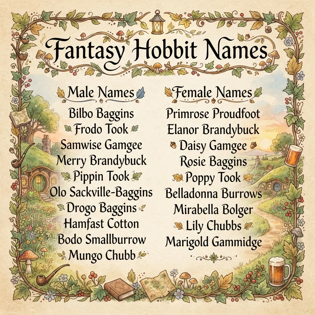 Fantasy Hobbit Names