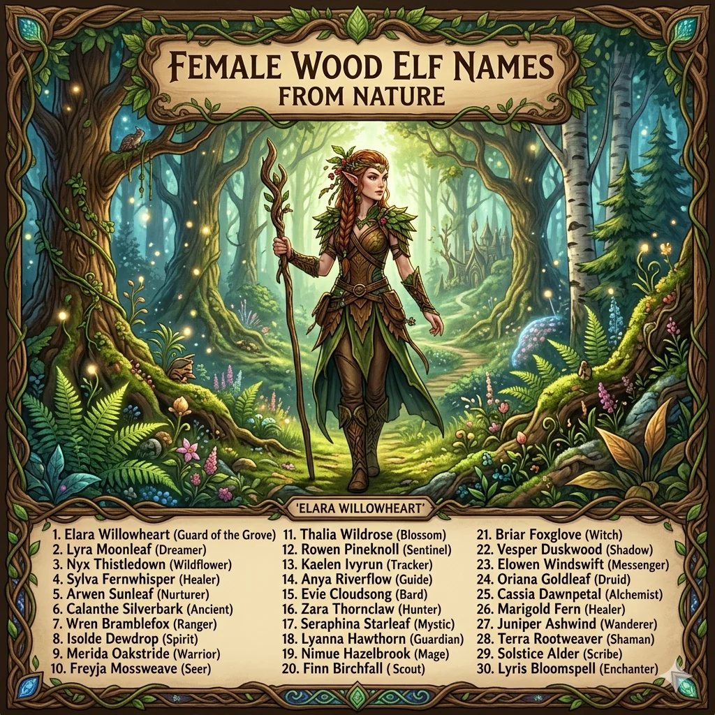 female wood elf names