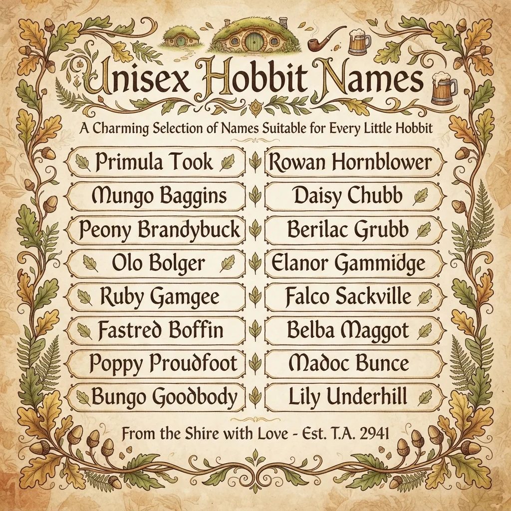 Unisex Hobbit Names