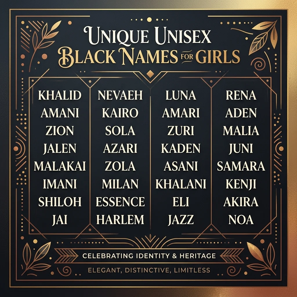 Unique Unisex Black Names for Girls