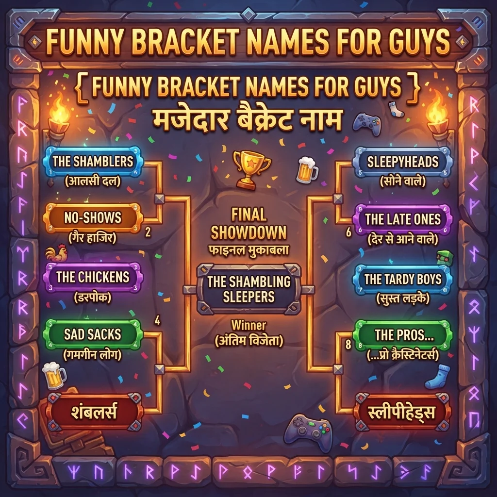 Funny Bracket Names for Guys